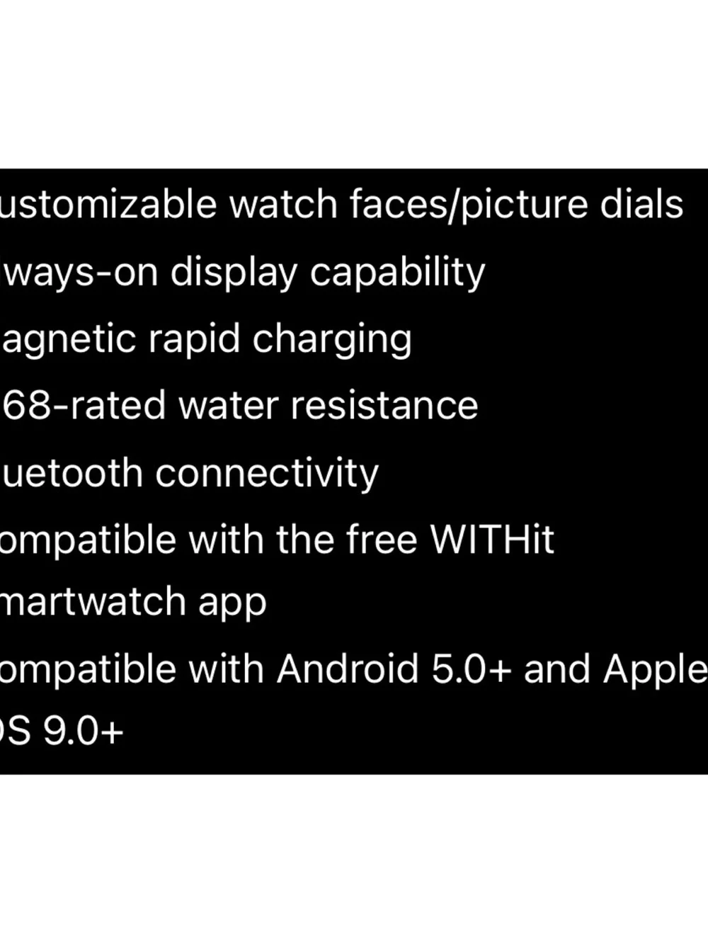 BRAND NEW WITHit Deca Smartwatch (Black) AMOLED Touchscreen 45mm